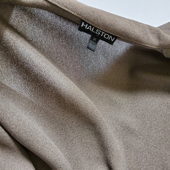 Halston Tie Wrap Kimono Style Button Cardigan Jacket Shacket Top Blouse 14 - Picture 6 of 8